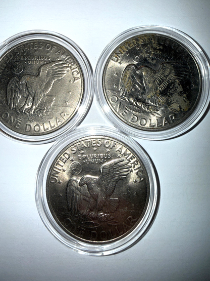 1971 Eisenhower Dollar Trio Rare Mint Variety Lot US Mint Coins