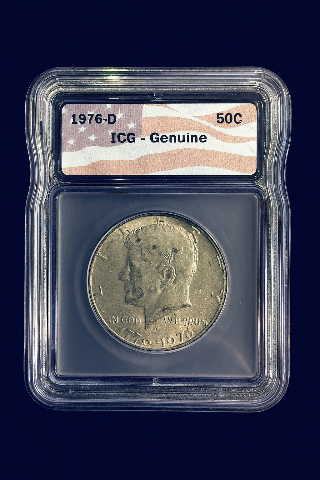 1976-D Kennedy Bicentennial Half Dollar ICG Genuine 1776-1976 Coin