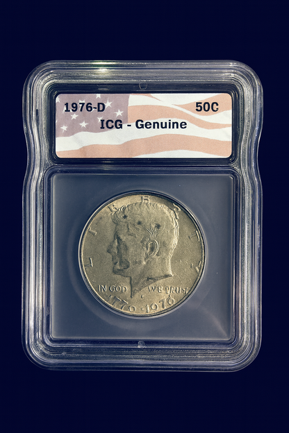 1976-D Kennedy Bicentennial Half Dollar ICG Genuine 1776-1976 Coin