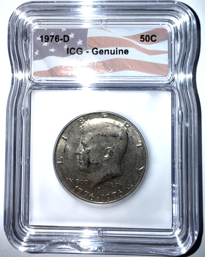 1976-D Kennedy Bicentennial Half Dollar ICG Genuine 1776-1976 Coin