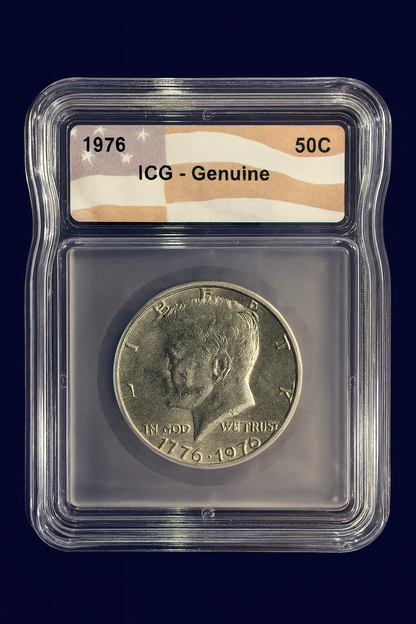 1976 Kennedy Half Dollar ICG Certified Bicentennial 50C Genuine Coin