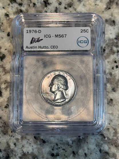 1976-D Washington Quarter ICG MS67 Bicentennial Type 2 High Grade