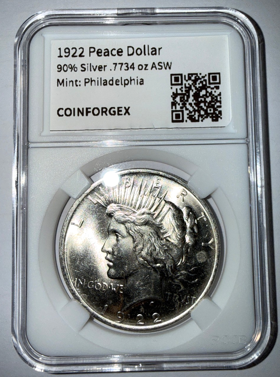 1922 Peace Silver Dollar 90% Silver .7734 oz ASW Philadelphia Mint