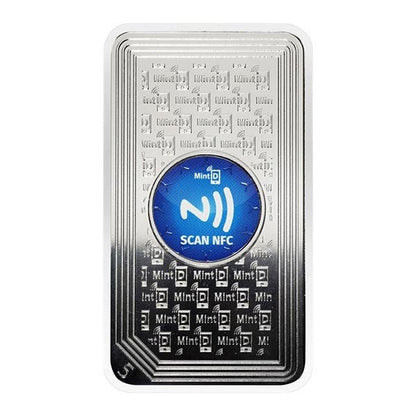 MintID 5 oz .999 Fine Silver Buffalo Bar NFC Scan Verified Bullion