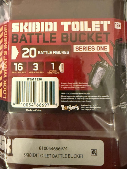Skibidi Toilet Battle Bucket Series 1 20 Figures w Mystery Character Set