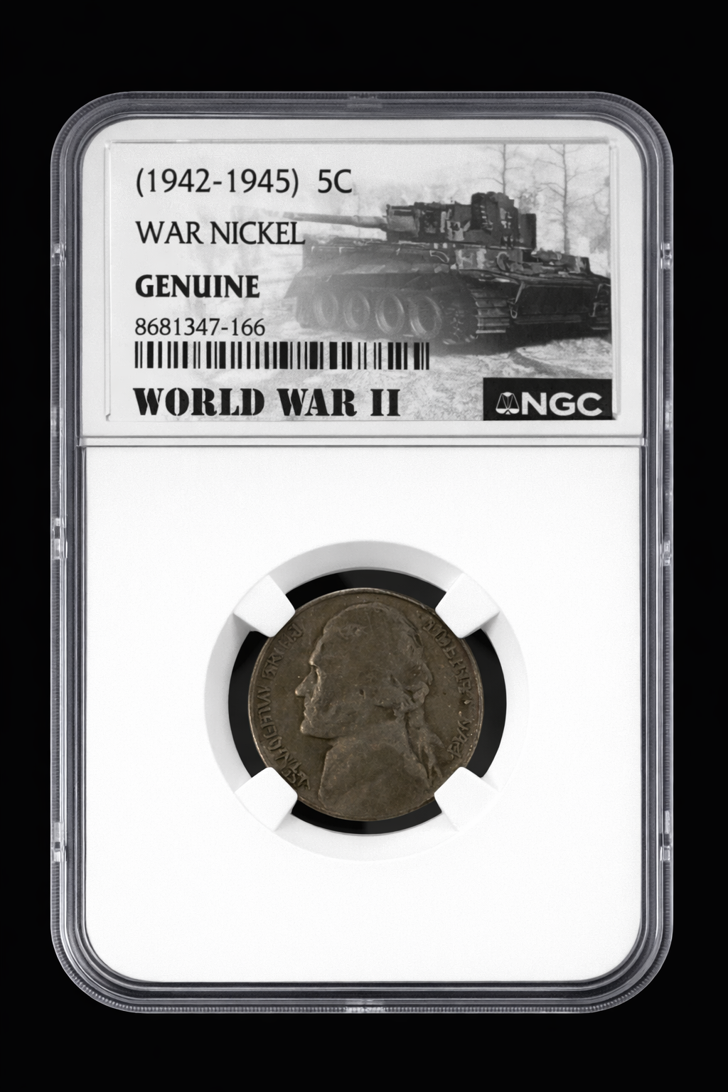 WWII War Nickel 1942-1945 5C NGC Genuine 35% Silver US Coin