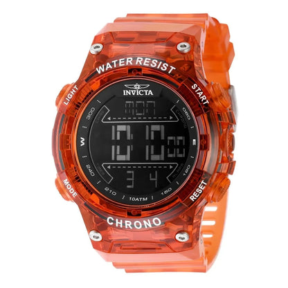 Invicta Racing Burnout Digital Men’s Watch 52mm Transparent Orange Chronograph