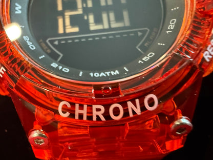 Invicta Racing Burnout Digital Men’s Watch 52mm Transparent Orange Chronograph
