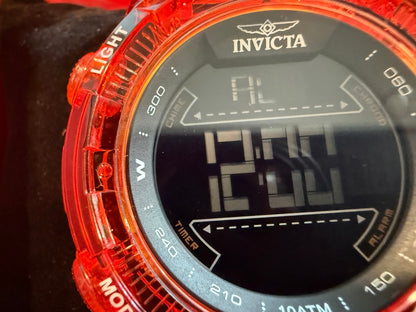Invicta Racing Burnout Digital Men’s Watch 52mm Transparent Orange Chronograph