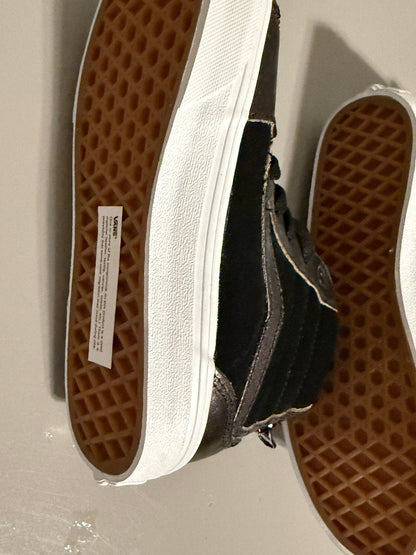 Vans Sk8-Hi Missy Youth Size 4 Black Bronze Zip Back High Top Sneakers