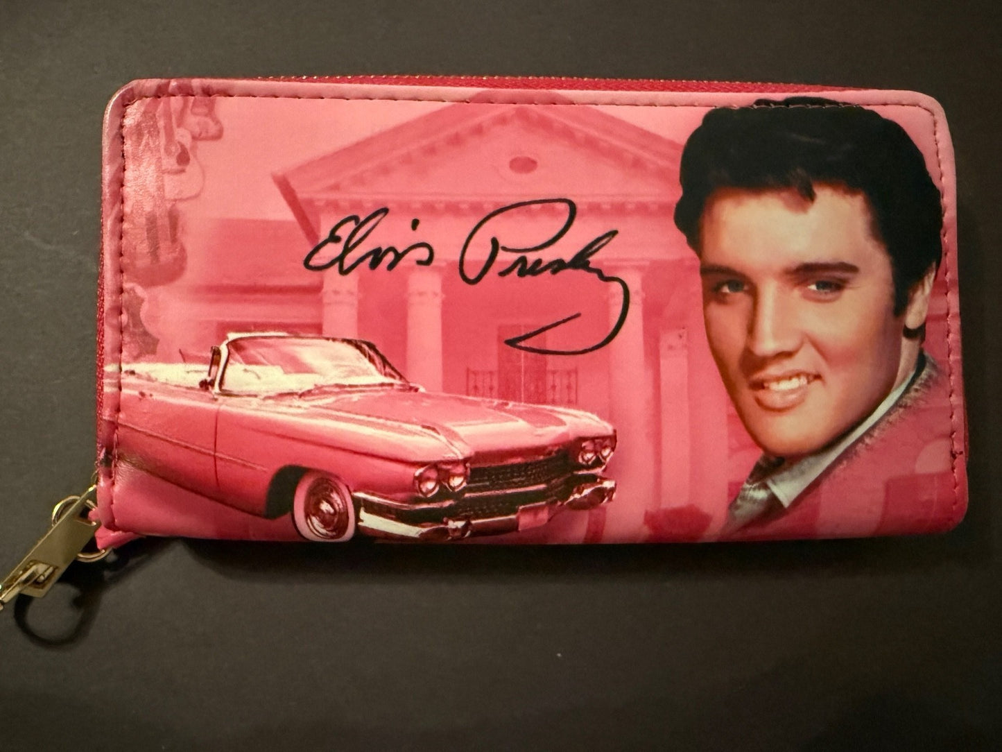 Elvis Presley Pink Wallet Wristlet Vintage Rock & Roll Purse Clutch