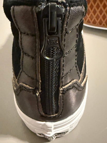 Vans Sk8-Hi Missy Youth Size 4 Black Bronze Zip Back High Top Sneakers