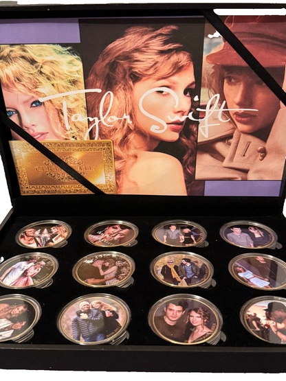 Taylor Swift Gold Plated Coin Collection Display Set Music Memorabilia