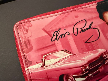 Elvis Presley Pink Wallet Wristlet Vintage Rock & Roll Purse Clutch