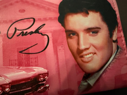 Elvis Presley Pink Wallet Wristlet Vintage Rock & Roll Purse Clutch
