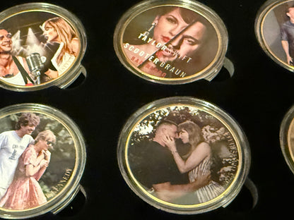 Taylor Swift Gold Plated Coin Collection Display Set Music Memorabilia