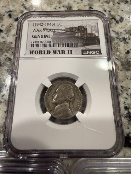 1993 P Kennedy Half Dollar MS68 ICG & 1943 P WWII War Nickel Silver Coins