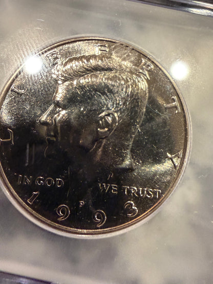 1993 P Kennedy Half Dollar MS68 ICG & 1943 P WWII War Nickel Silver Coins
