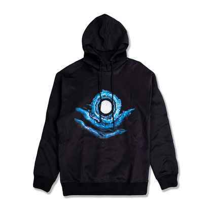 TheMoonAndPenny Moon Graphic Hoodie Black Pullover Hoodie Small Galaxy Sweatshirt
