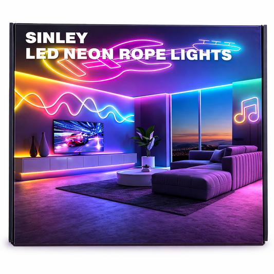 SINLEY 60FT LED Neon Rope Lights RGB Multicolor APP Remote Remote Control Strip
