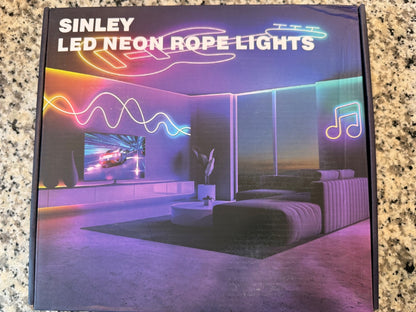 SINLEY 60FT LED Neon Rope Lights RGB Multicolor APP Remote Remote Control Strip