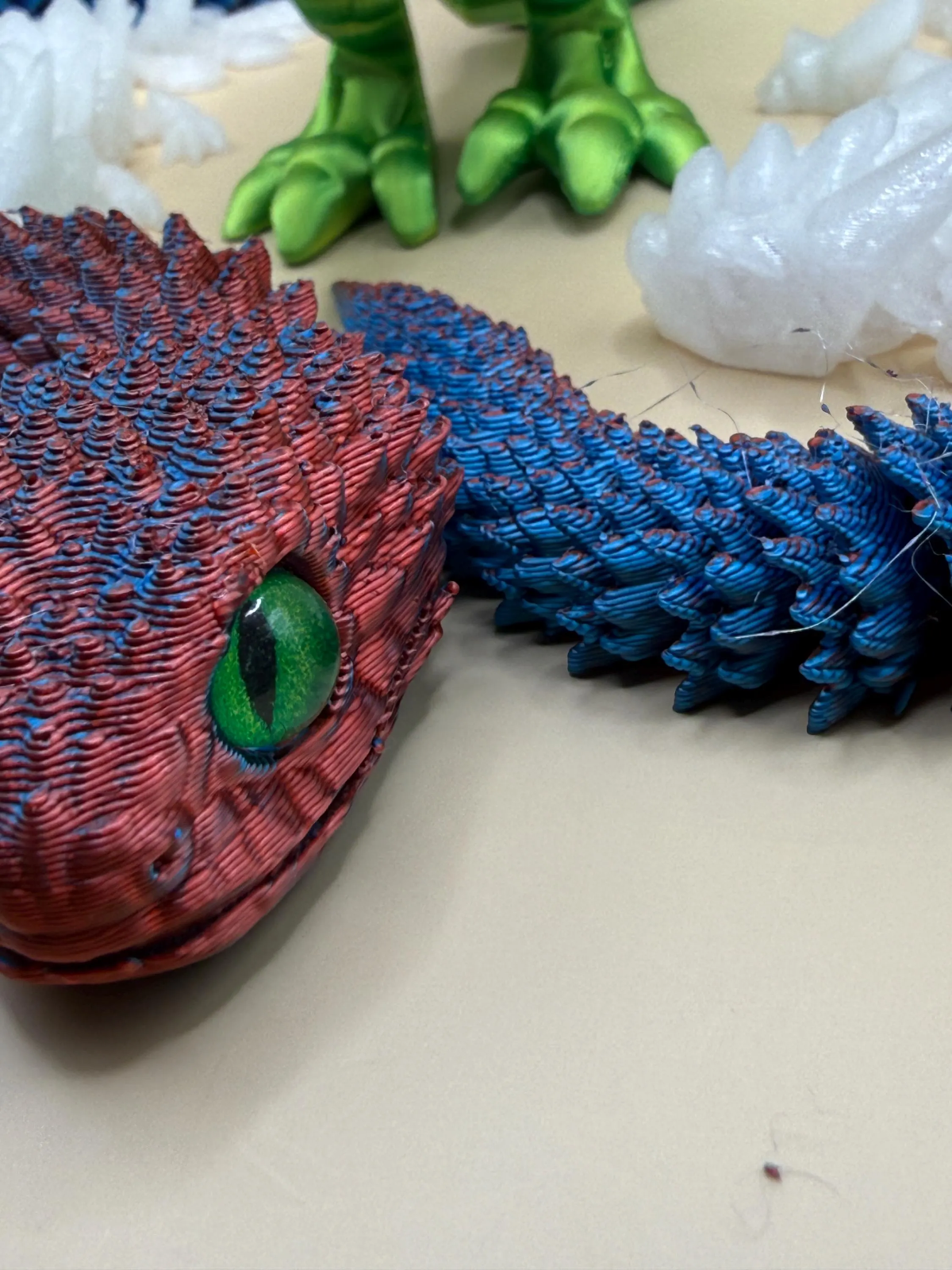Articulated 3D Printed Dragon Dinosaur 4 Pack Flexible Figgly Fantasy Fidget Toys