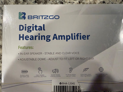 Britzgo BHA-1204S Digital Hearing Amplifier 2 Pack In Ear Sound Enhancer