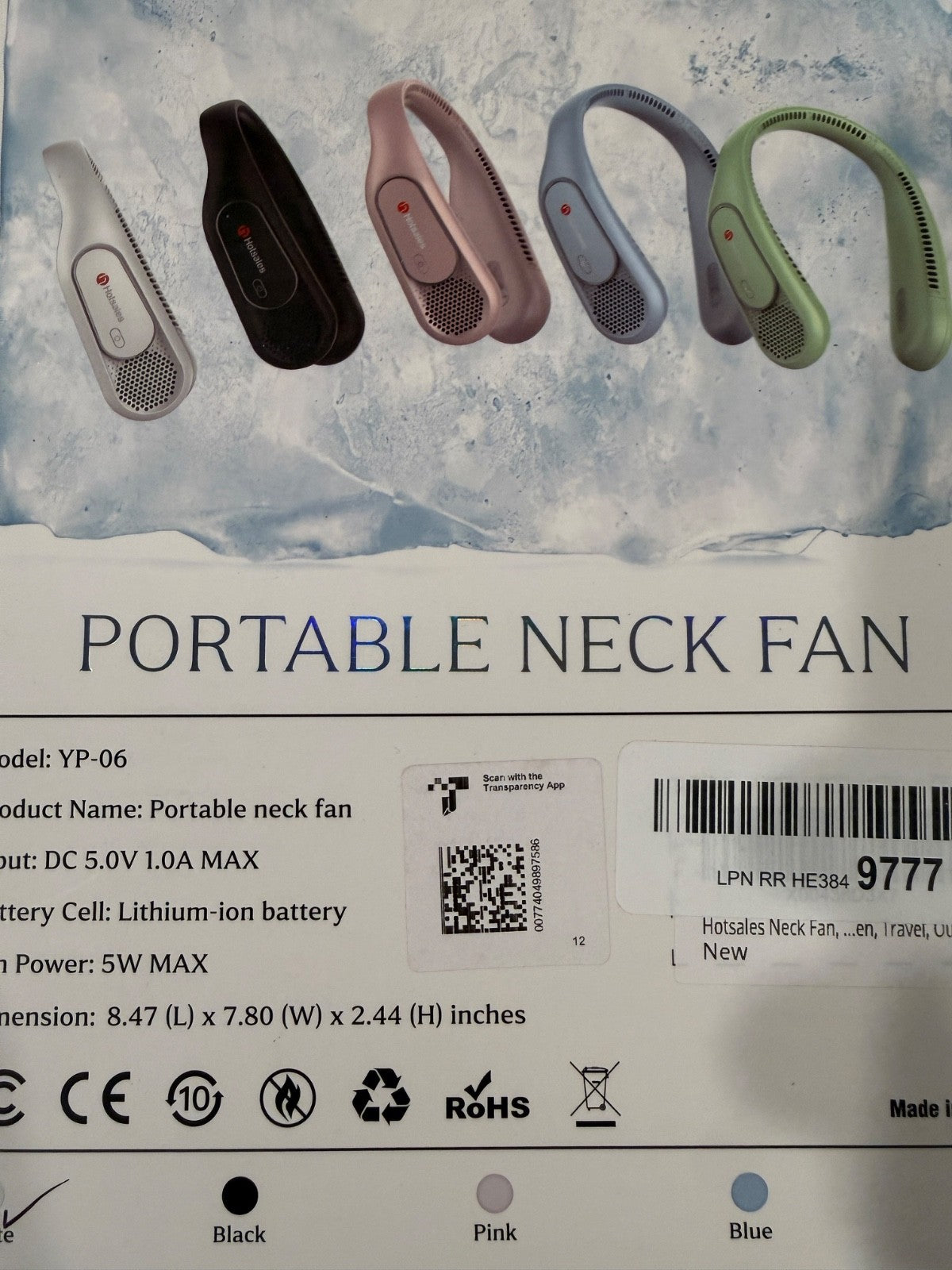 Portable Bladeless Neck Fan 6000mAh Rechargeable Hands Free Cooling Fan USB