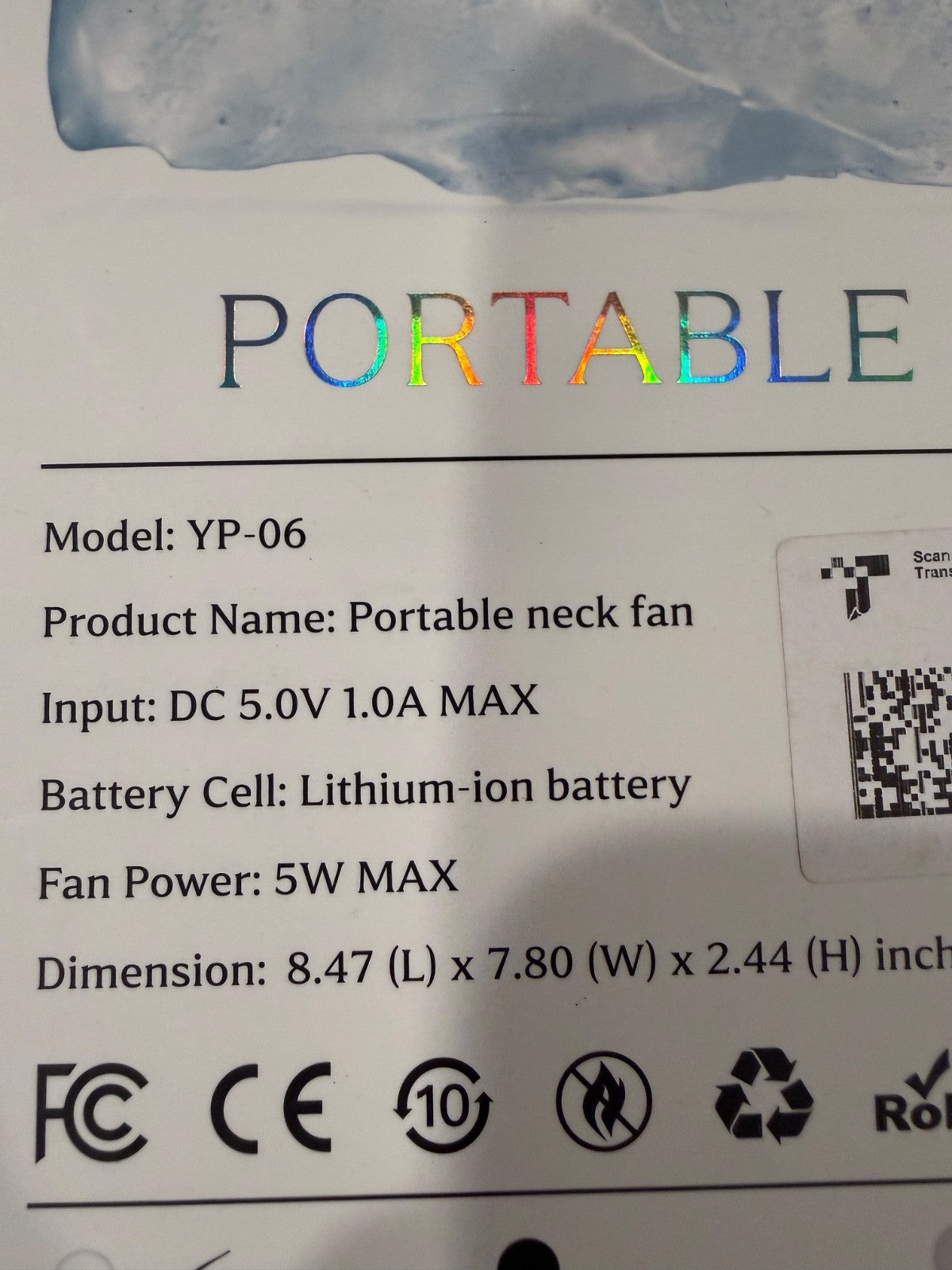 Portable Bladeless Neck Fan 6000mAh Rechargeable Hands Free Cooling Fan USB