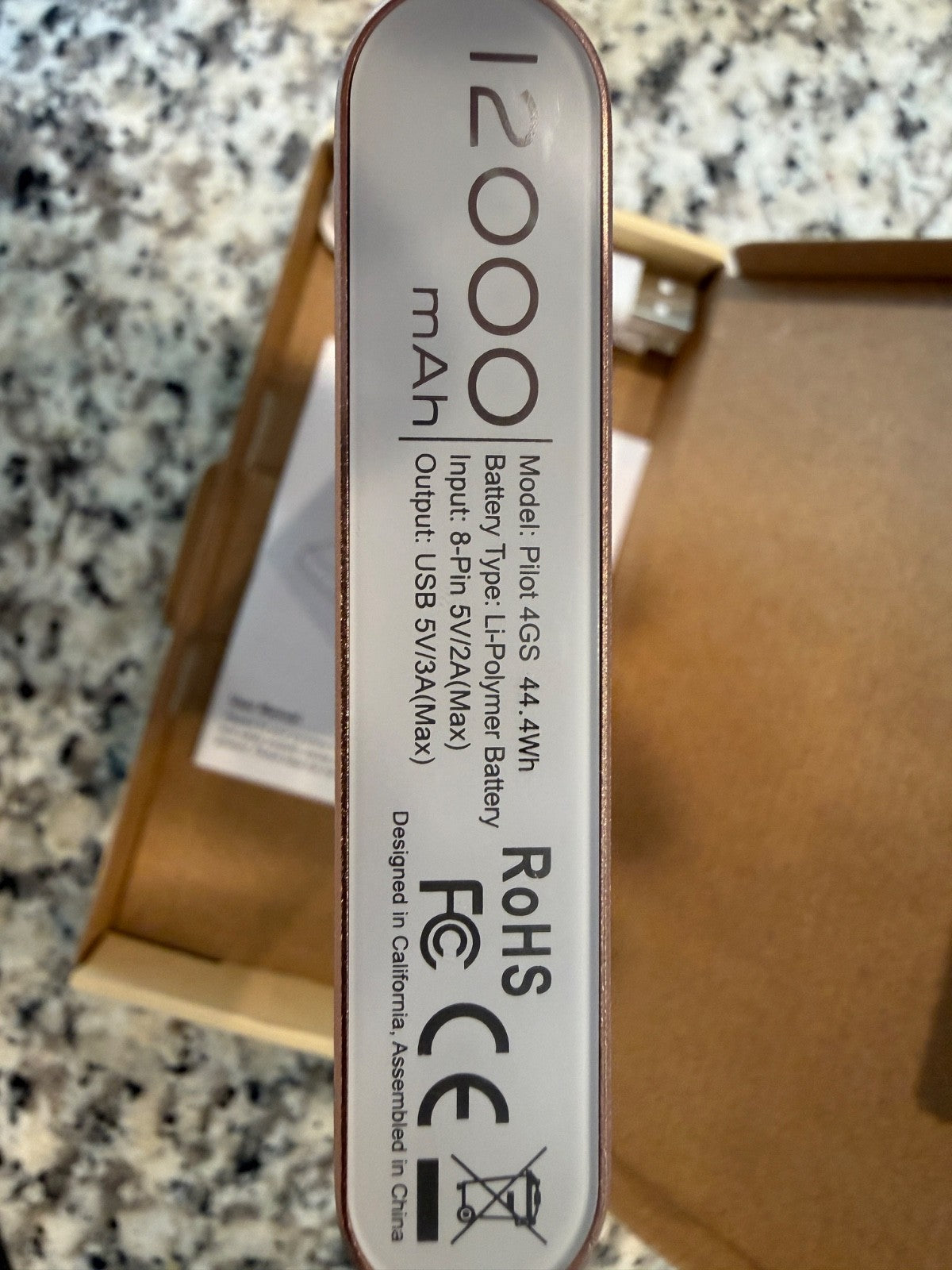 EnergyCell Pilot 4GS 12000mAh Portable Power Bank Fast Charging Cable Battery