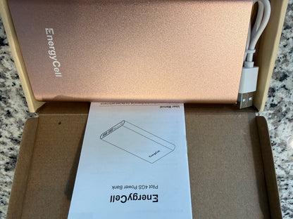 EnergyCell Pilot 4GS 12000mAh Portable Power Bank Fast Charging Cable Battery