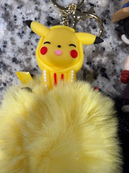 Pokemon & One Piece Anime Character Keychain 2 Pack Silicone Brand New