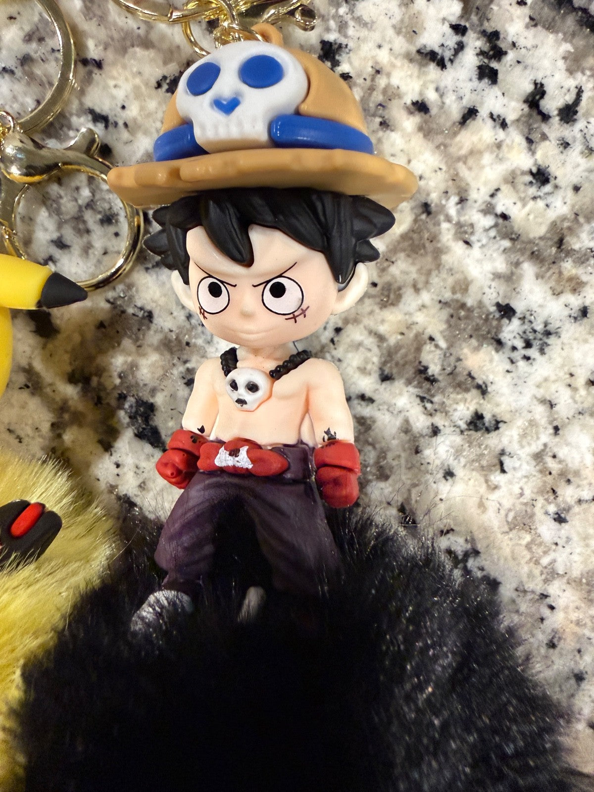 Pokemon & One Piece Anime Character Keychain 2 Pack Silicone Brand New