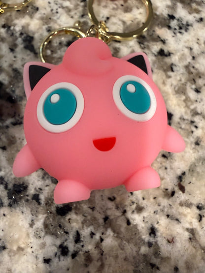 Pokemon Bulbasaur and Jigglypuff 2 Pack Silicone Keychain Set Cute Anime | 0412