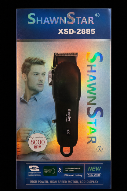 ShawnStar XSD-2885 Hair Clipper 8000RPM LCD Rechargeable Cordless Trimmer