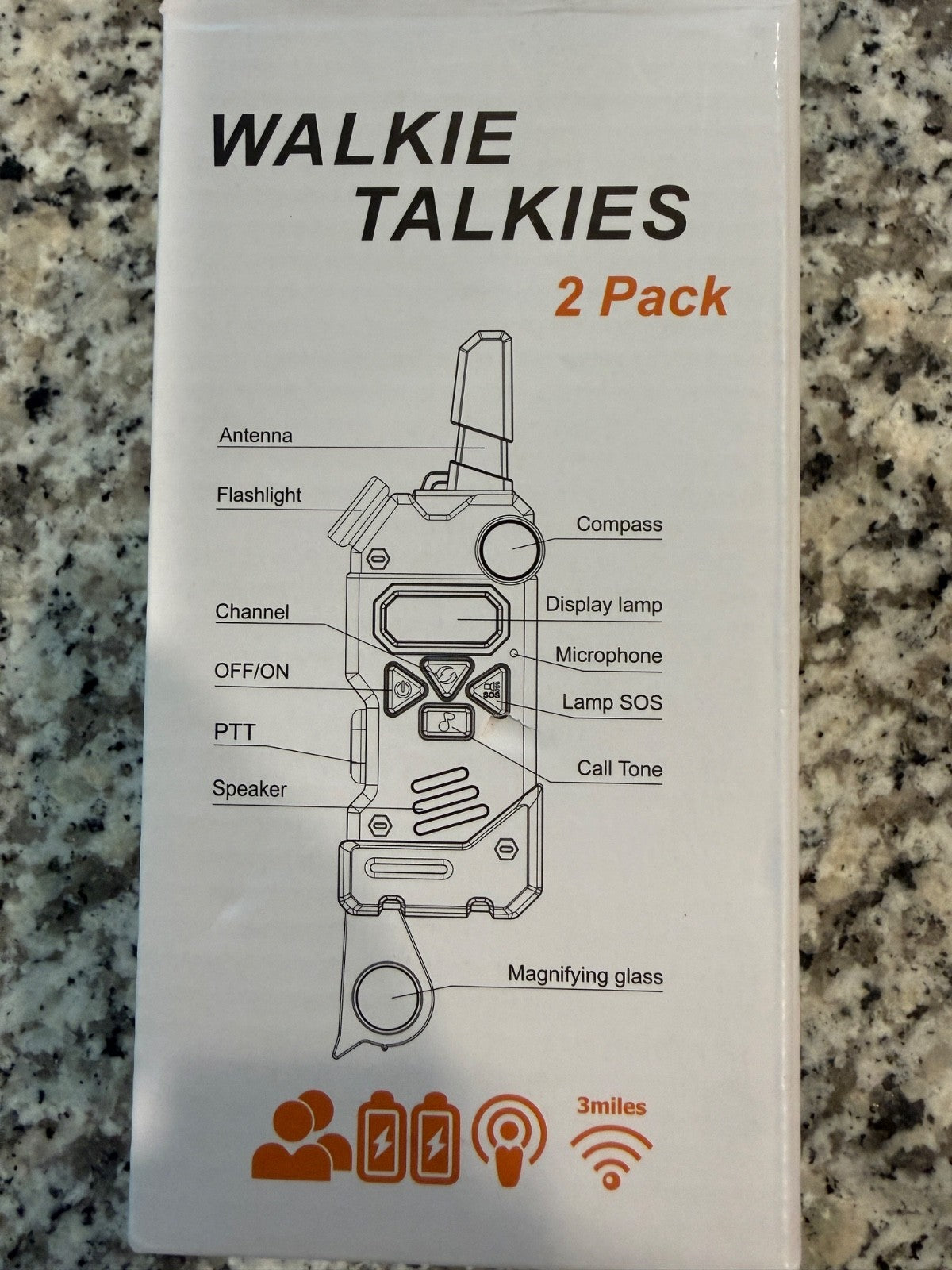 Kids Walkie Talkies 2 Pack Long Range 3 Mile Two Way Radios Camo Outdoor Toy
