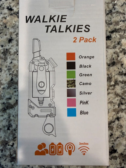 Kids Walkie Talkies 2 Pack Long Range 3 Mile Two Way Radios Camo Outdoor Toy