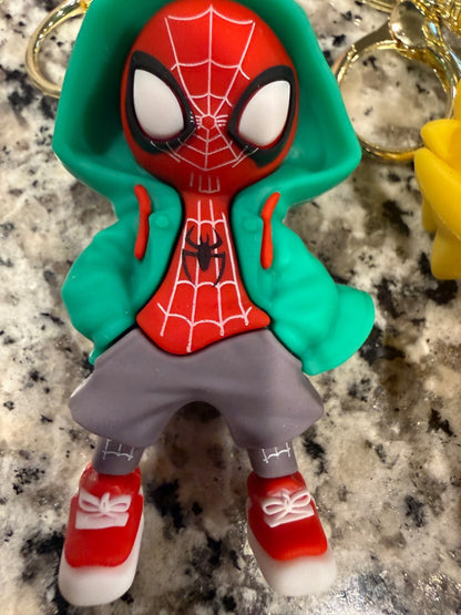 Spider Man and Sonic Heroes Character Keychain 3 Pack Set Super Sonic | 0410