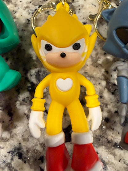 Spider Man and Sonic Heroes Character Keychain 3 Pack Set Super Sonic | 0410