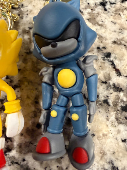 Spider Man and Sonic Heroes Character Keychain 3 Pack Set Super Sonic | 0410
