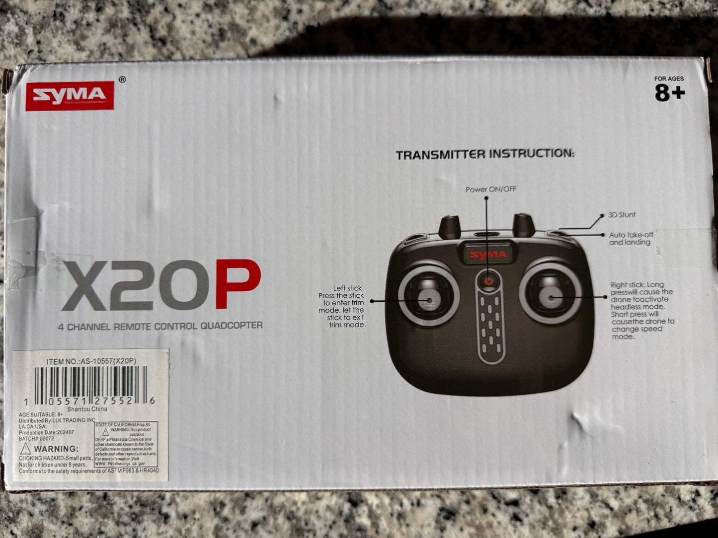 SYMA X20P Mini Drone 4 Channel Remote Control Quadcopter Auto Hover