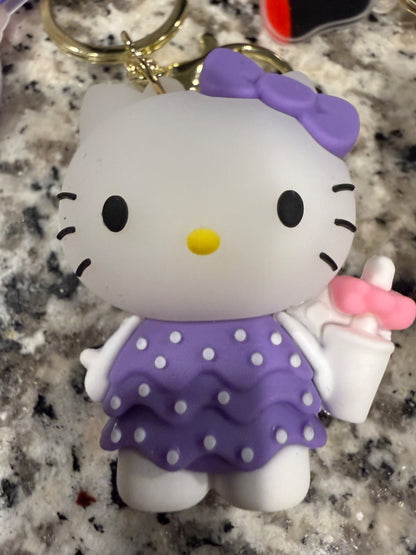 Hello Kitty 2 Pack Silicone Keychain Set Cute Cartoon Bag Charm Kawaii