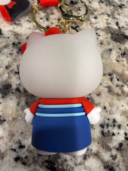 Hello Kitty 2 Pack Silicone Keychain Set Cute Cartoon Bag Charm Kawaii