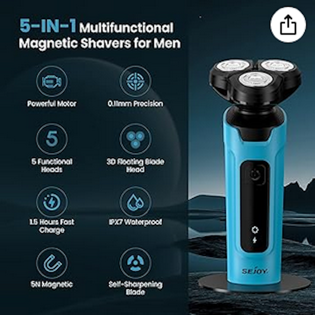 5 In 1 Electric Shaver Rotary Beard Razor Waterproof Grooming Kit Nose | 0279