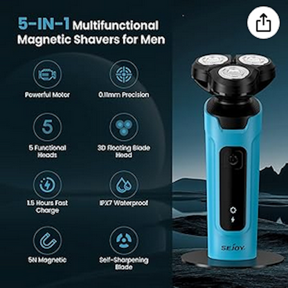 5 In 1 Electric Shaver Rotary Beard Razor Waterproof Grooming Kit Nose | 0279