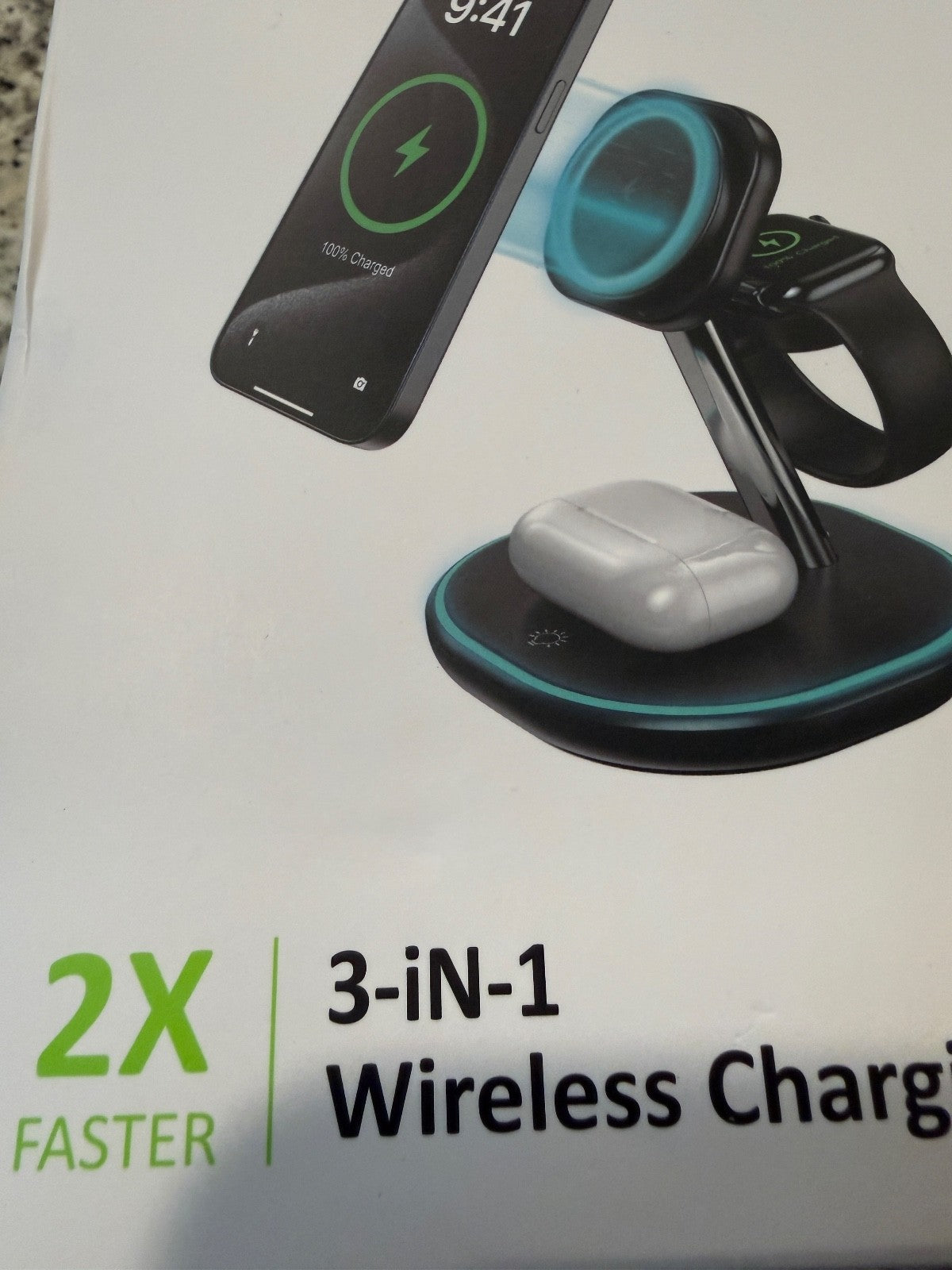 EnergyCell 3 in 1 Wireless Charging Station Fast Charger for Phone/Watch