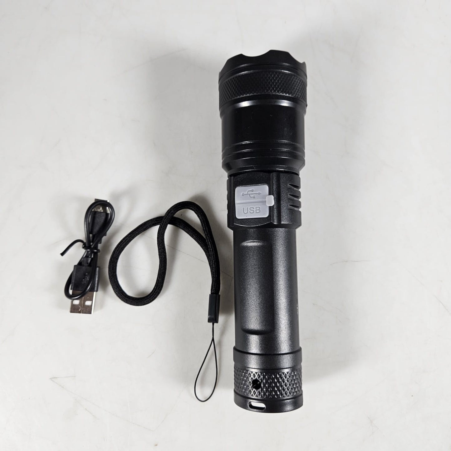 TY-908 Rechargeable 1200 Lumen Zoom LED Flashlight USB Tactical Torch