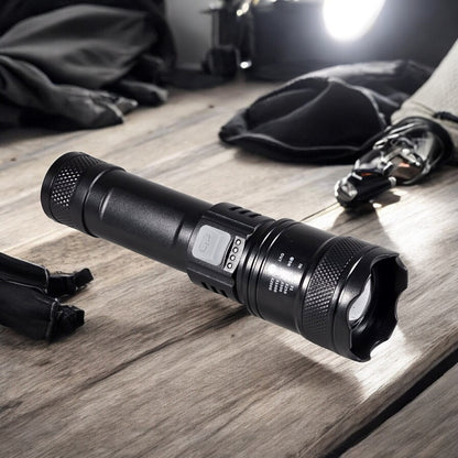 TY-908 Rechargeable 1200 Lumen Zoom LED Flashlight USB Tactical Torch