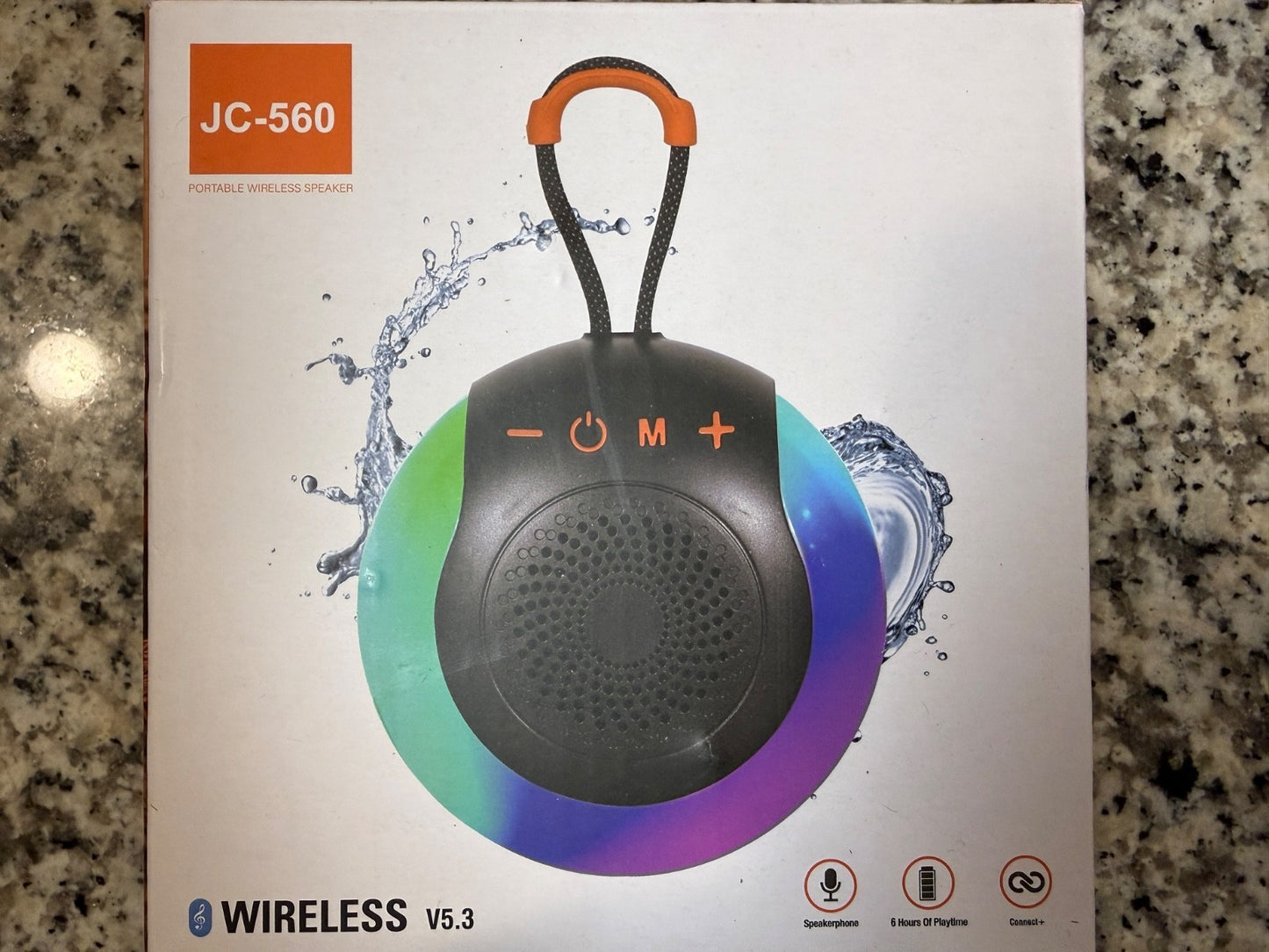 JBL JC-560 Portable Bluetooth Wireless Speaker RGB LED Party Light Waterproof