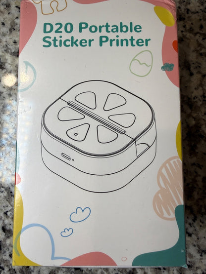 D20 Portable Mini Thermal Label Printer Bluetooth Sticker Maker Wireless